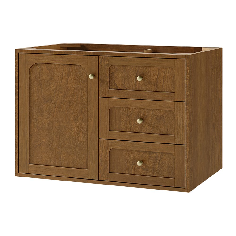 James Martin - Laurent 36" Single Vanity, Honey Oak w/ 3 CM Phantome Eclos Top - 545-V36-HNO-3PHT view 4