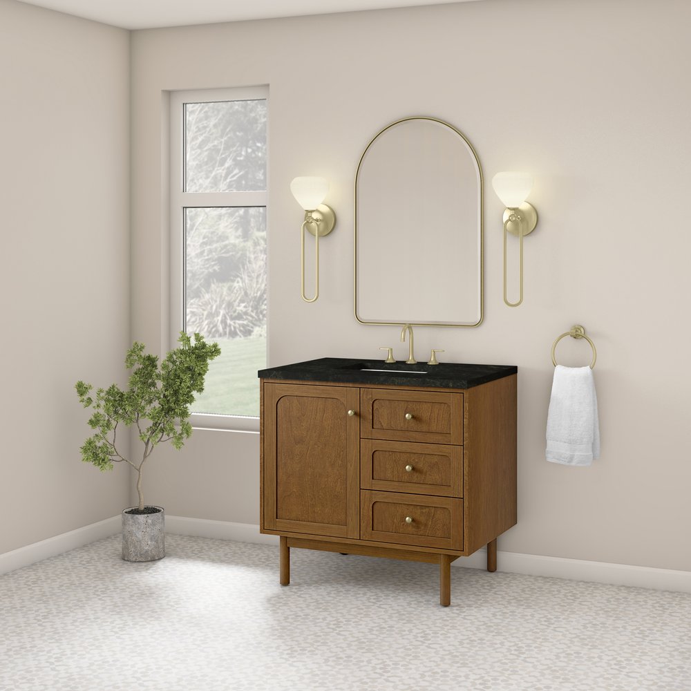 James Martin - Laurent 36" Single Vanity, Honey Oak w/ 3 CM Phantome Eclos Top - 545-V36-HNO-3PHT view 7