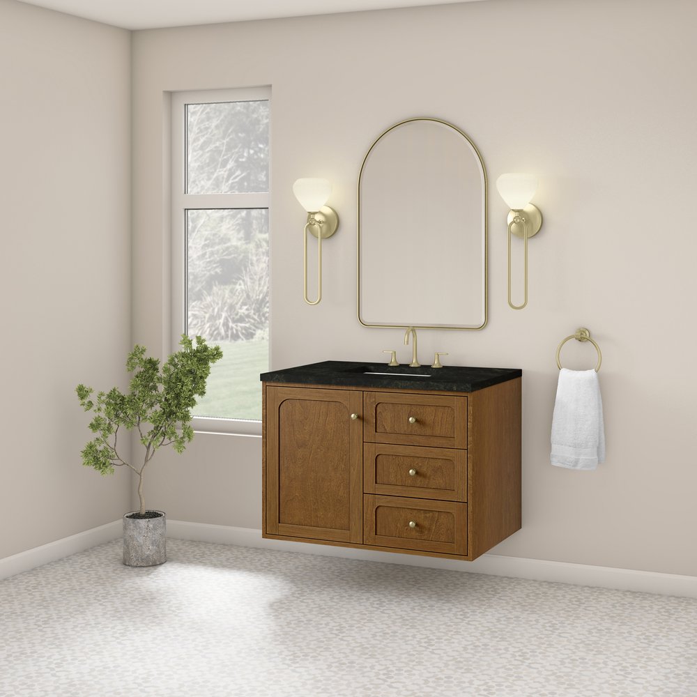 James Martin - Laurent 36" Single Vanity, Honey Oak w/ 3 CM Phantome Eclos Top - 545-V36-HNO-3PHT view 8