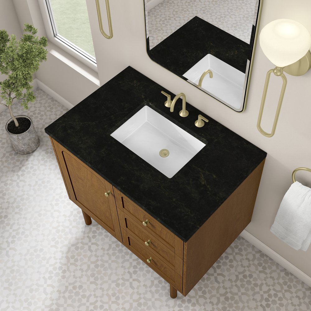 James Martin - Laurent 36" Single Vanity, Honey Oak w/ 3 CM Phantome Eclos Top - 545-V36-HNO-3PHT view 11