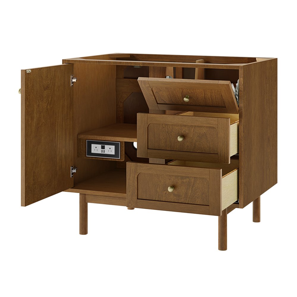James Martin - Laurent 36" Single Vanity, Honey Oak w/ 3 CM Phantome Eclos Top - 545-V36-HNO-3PHT view 12