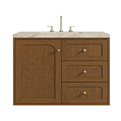 James Martin - Laurent 36" Single Vanity, Honey Oak w/ 3 CM Tajnar Eclos Top - 545-V36-HNO-3TJR view 2