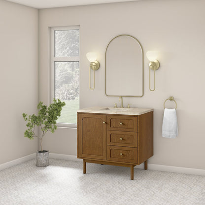 James Martin - Laurent 36" Single Vanity, Honey Oak w/ 3 CM Tajnar Eclos Top - 545-V36-HNO-3TJR view 7