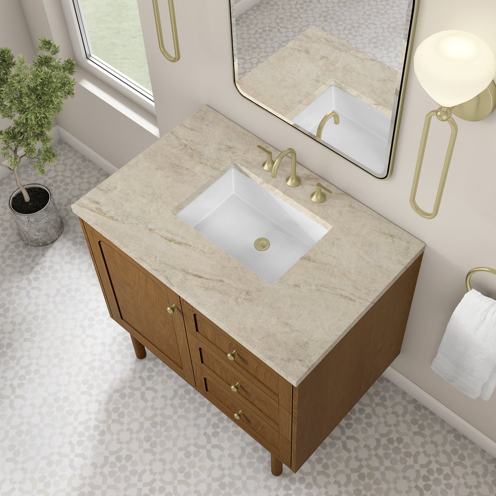 James Martin - Laurent 36" Single Vanity, Honey Oak w/ 3 CM Tajnar Eclos Top - 545-V36-HNO-3TJR view 11