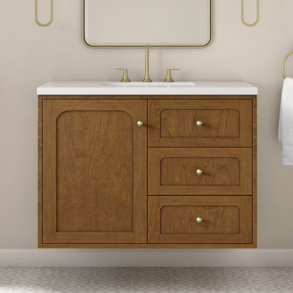 James Martin - Laurent 36" Single Vanity, Honey Oak w/ 3 CM White Zeus Silestone Top - 545-V36-HNO-3WZ view 8