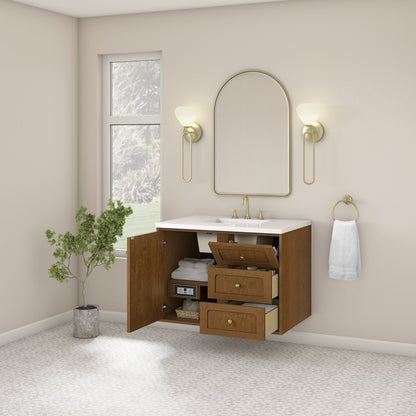 James Martin - Laurent 36" Single Vanity, Honey Oak w/ 3 CM White Zeus Silestone Top - 545-V36-HNO-3WZ view 12