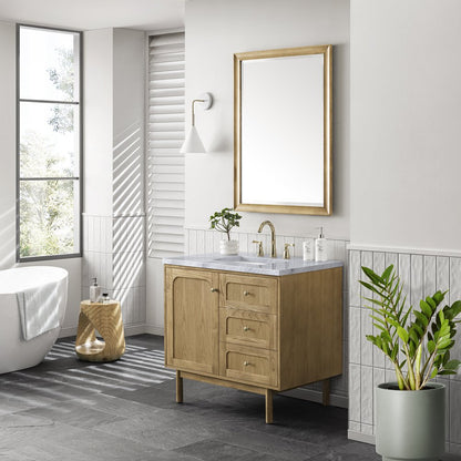 James Martin - Laurent 36" Single Vanity, Light Natural Oak w/ 3 CM Carrara Marble Top - 545-V36-LNO-3CAR view 6