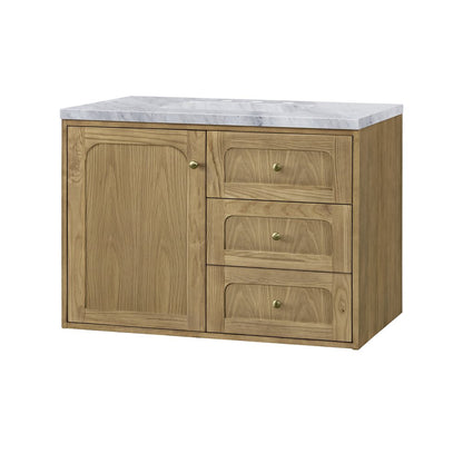 James Martin - Laurent 36" Single Vanity, Light Natural Oak w/ 3 CM Carrara Marble Top - 545-V36-LNO-3CAR view 17
