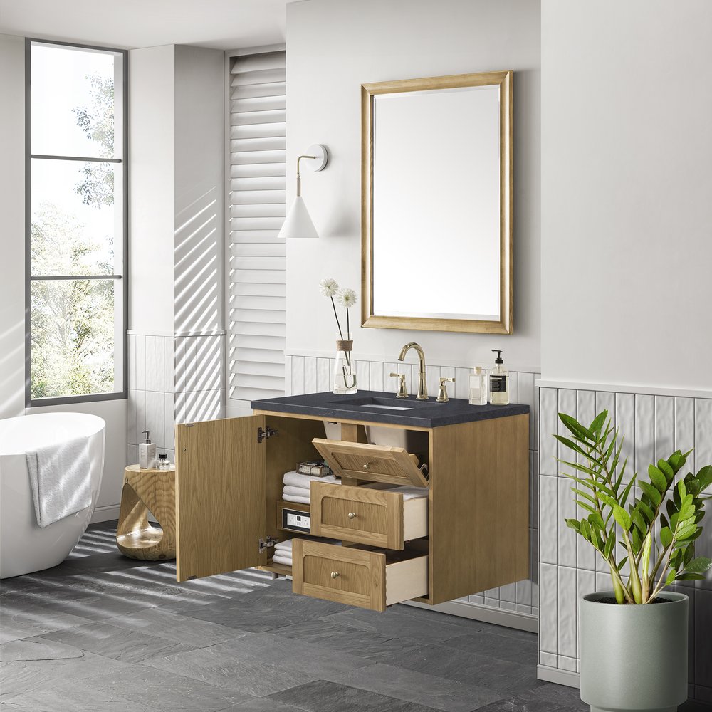 James Martin - Laurent 36" Single Vanity, Light Natural Oak w/ 3 CM Charcoal Soapstone Top - 545-V36-LNO-3CSP view 8