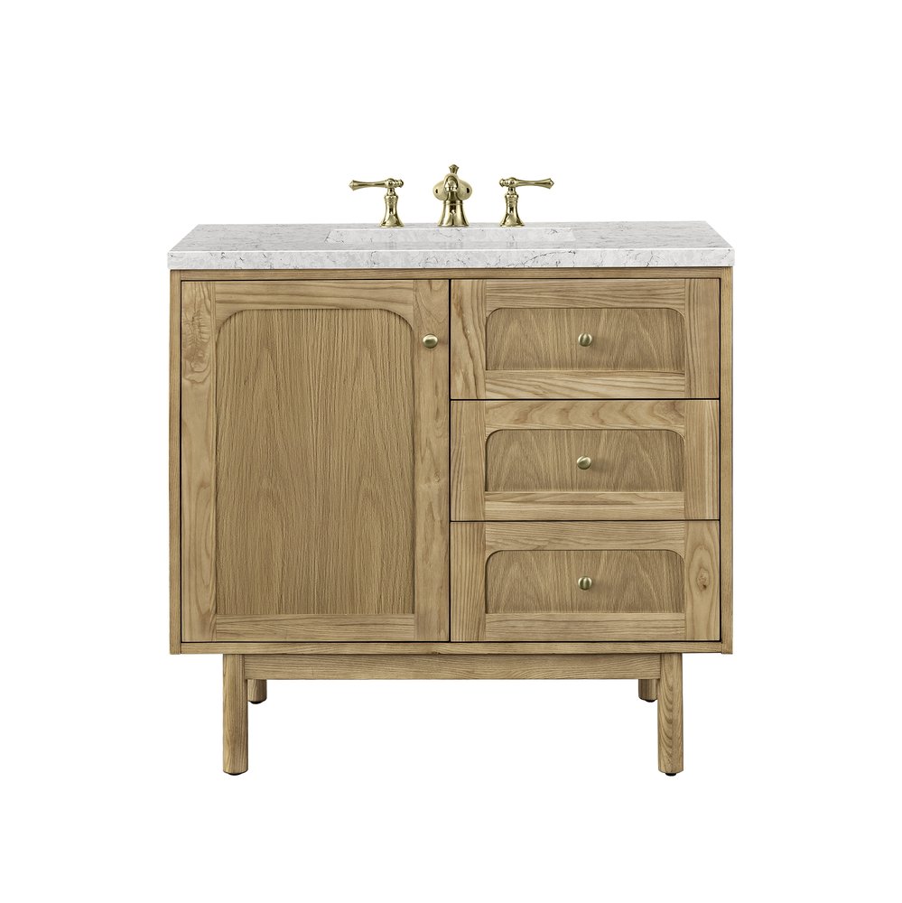 James Martin - Laurent 36" Single Vanity, Light Natural Oak w/ 3 CM Eternal Jasmine Pearl Top - 545-V36-LNO-3EJP view 1
