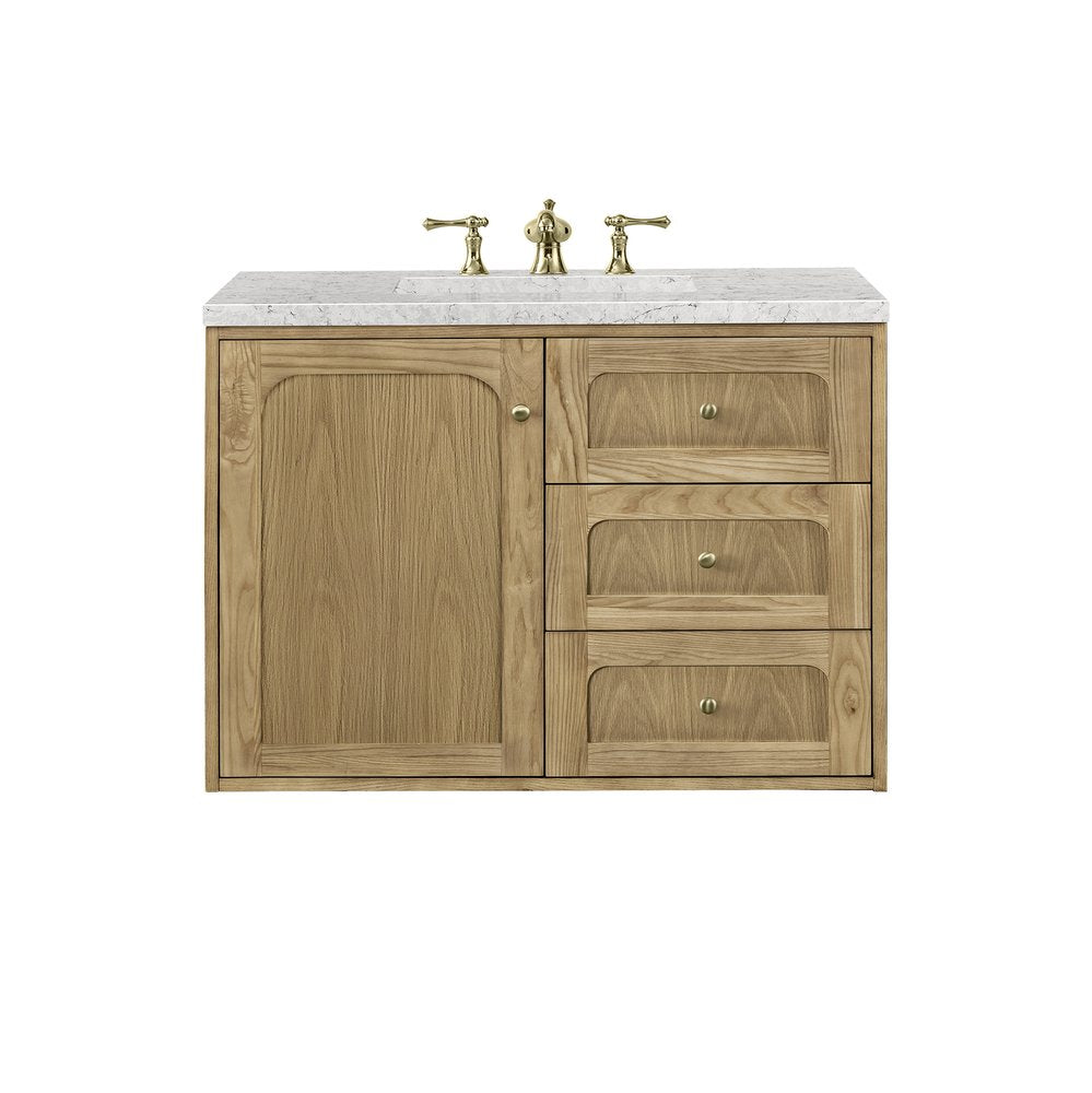 James Martin - Laurent 36" Single Vanity, Light Natural Oak w/ 3 CM Eternal Jasmine Pearl Top - 545-V36-LNO-3EJP view 2