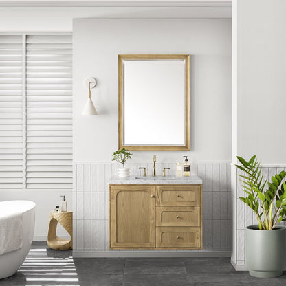 James Martin - Laurent 36" Single Vanity, Light Natural Oak w/ 3 CM Eternal Jasmine Pearl Top - 545-V36-LNO-3EJP view 5