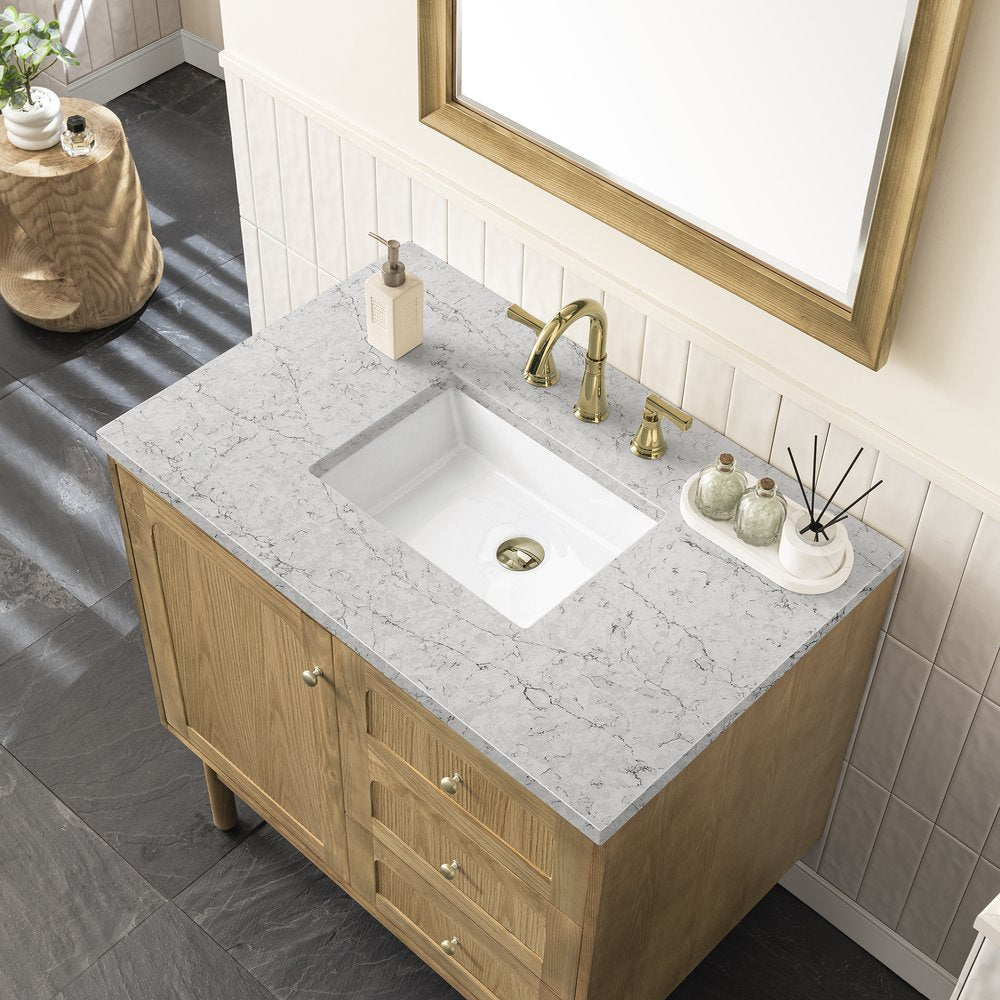 James Martin - Laurent 36" Single Vanity, Light Natural Oak w/ 3 CM Eternal Jasmine Pearl Top - 545-V36-LNO-3EJP view 10
