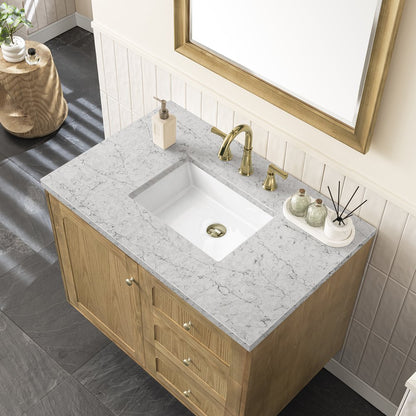 James Martin - Laurent 36" Single Vanity, Light Natural Oak w/ 3 CM Eternal Jasmine Pearl Top - 545-V36-LNO-3EJP view 11