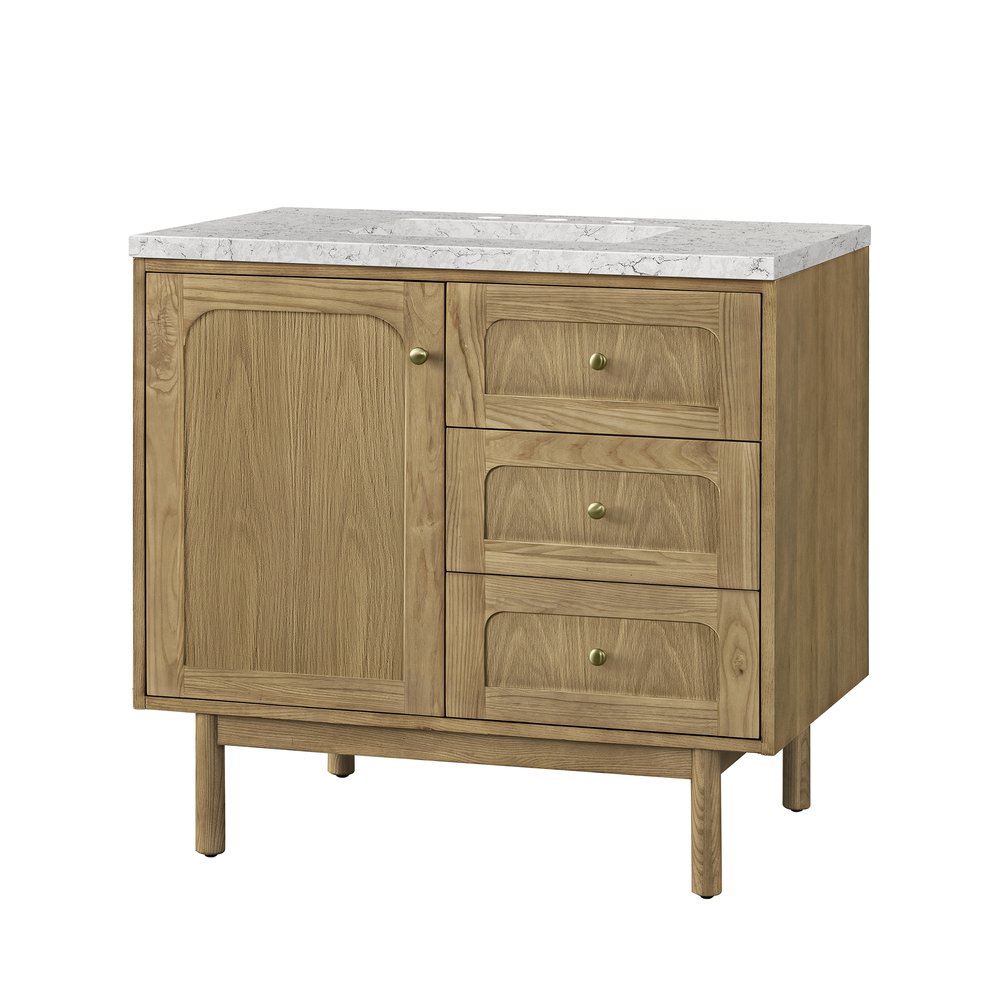 James Martin - Laurent 36" Single Vanity, Light Natural Oak w/ 3 CM Eternal Jasmine Pearl Top - 545-V36-LNO-3EJP view 16