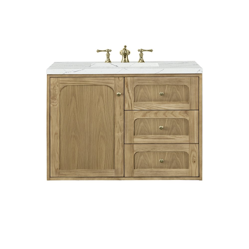James Martin - Laurent 36" Single Vanity, Light Natural Oak w/ 3 CM Ethereal Noctis Top - 545-V36-LNO-3ENC view 2