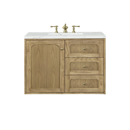 James Martin - Laurent 36" Single Vanity, Light Natural Oak w/ 3 CM Ethereal Noctis Top - 545-V36-LNO-3ENC view 2