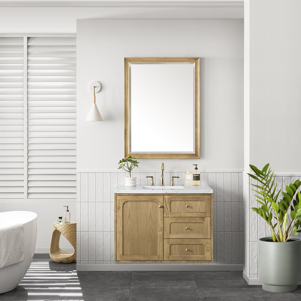 James Martin - Laurent 36" Single Vanity, Light Natural Oak w/ 3 CM Ethereal Noctis Top - 545-V36-LNO-3ENC view 5
