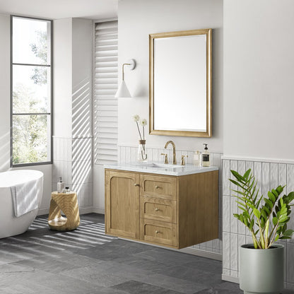 James Martin - Laurent 36" Single Vanity, Light Natural Oak w/ 3 CM Ethereal Noctis Top - 545-V36-LNO-3ENC view 7