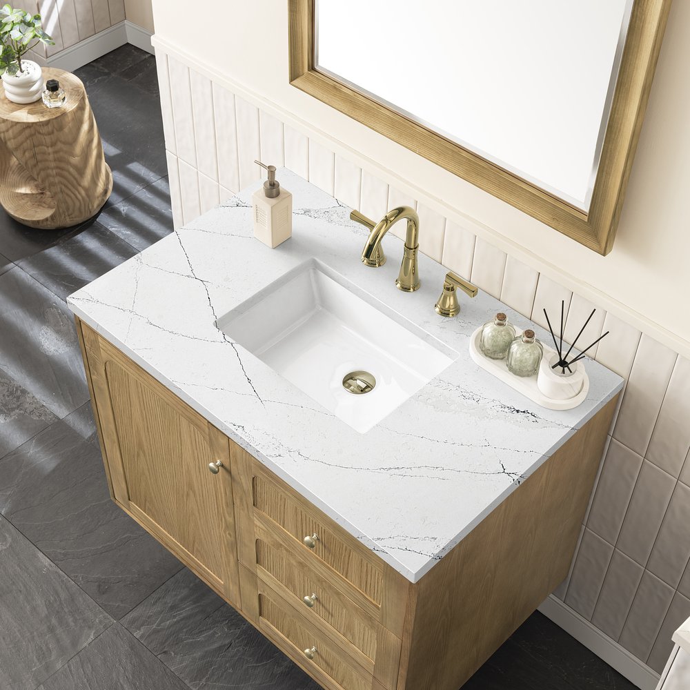 James Martin - Laurent 36" Single Vanity, Light Natural Oak w/ 3 CM Ethereal Noctis Top - 545-V36-LNO-3ENC view 11