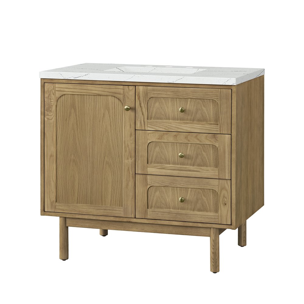 James Martin - Laurent 36" Single Vanity, Light Natural Oak w/ 3 CM Ethereal Noctis Top - 545-V36-LNO-3ENC view 16