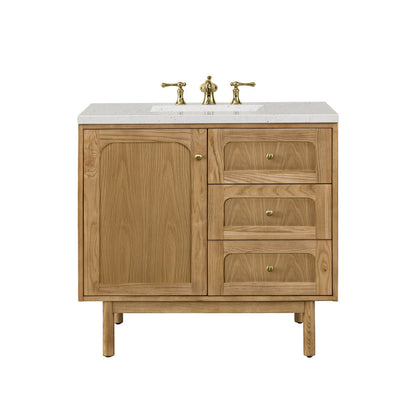 James Martin - Laurent 36" Single Vanity, Light Natural Oak w/ 3 CM Lime Delight Top - 545-V36-LNO-3LDL view 1
