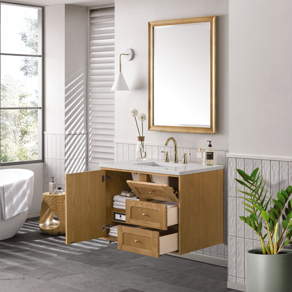 James Martin - Laurent 36" Single Vanity, Light Natural Oak w/ 3 CM Lime Delight Top - 545-V36-LNO-3LDL view 10