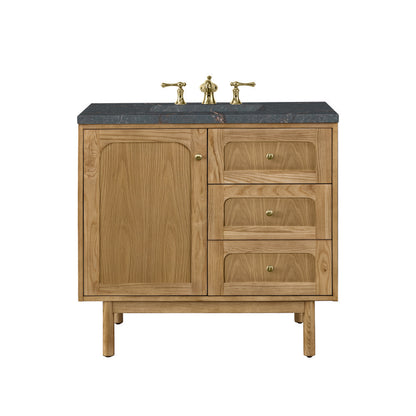 James Martin - Laurent 36" Single Vanity, Light Natural Oak w/ 3 CM Parisien Bleu Top - 545-V36-LNO-3PBL view 1