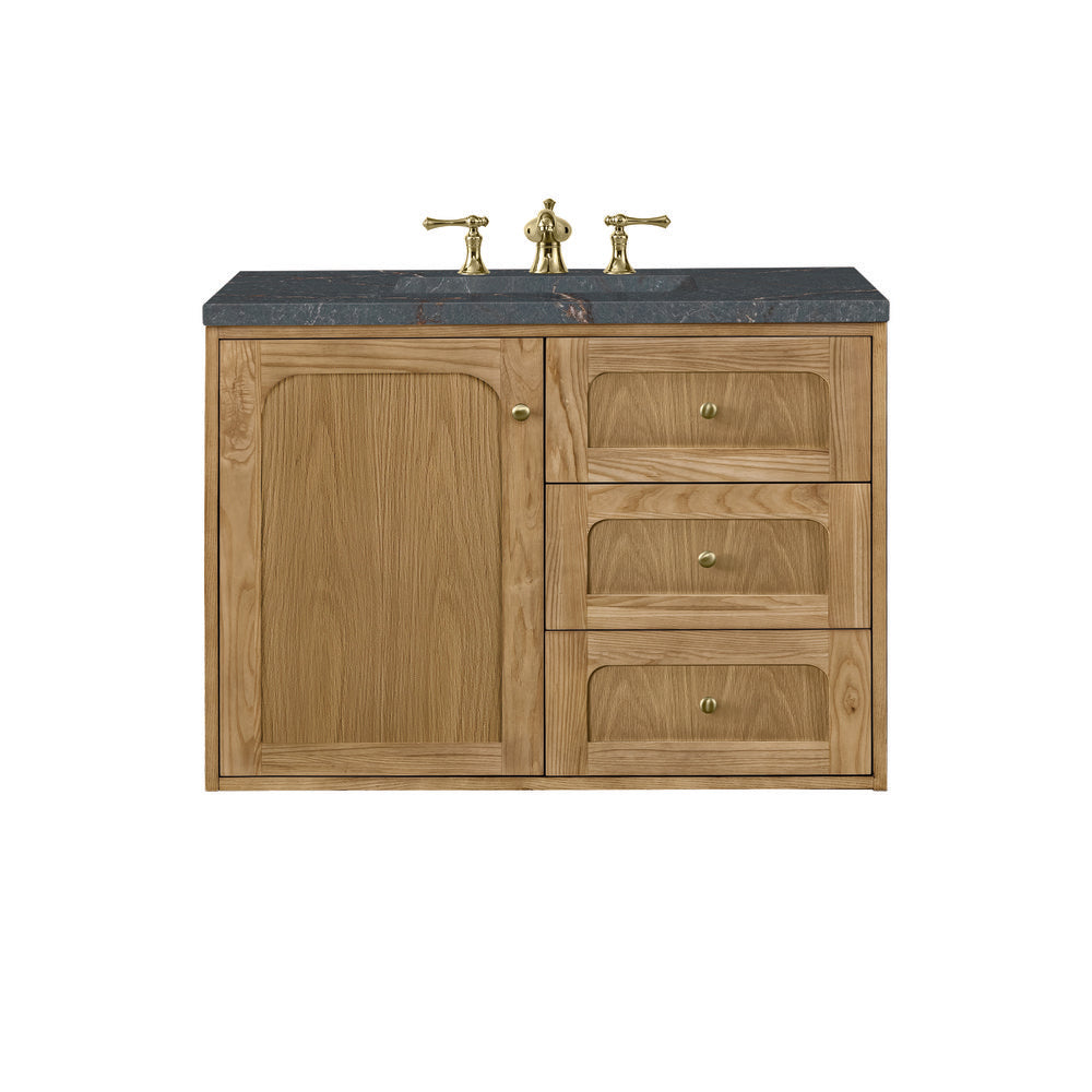 James Martin - Laurent 36" Single Vanity, Light Natural Oak w/ 3 CM Parisien Bleu Top - 545-V36-LNO-3PBL view 2