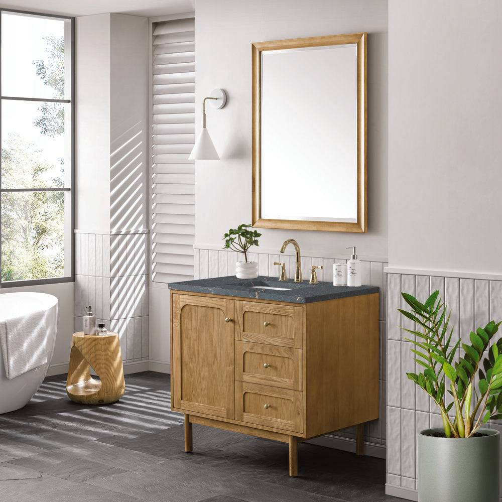 James Martin - Laurent 36" Single Vanity, Light Natural Oak w/ 3 CM Parisien Bleu Top - 545-V36-LNO-3PBL view 7