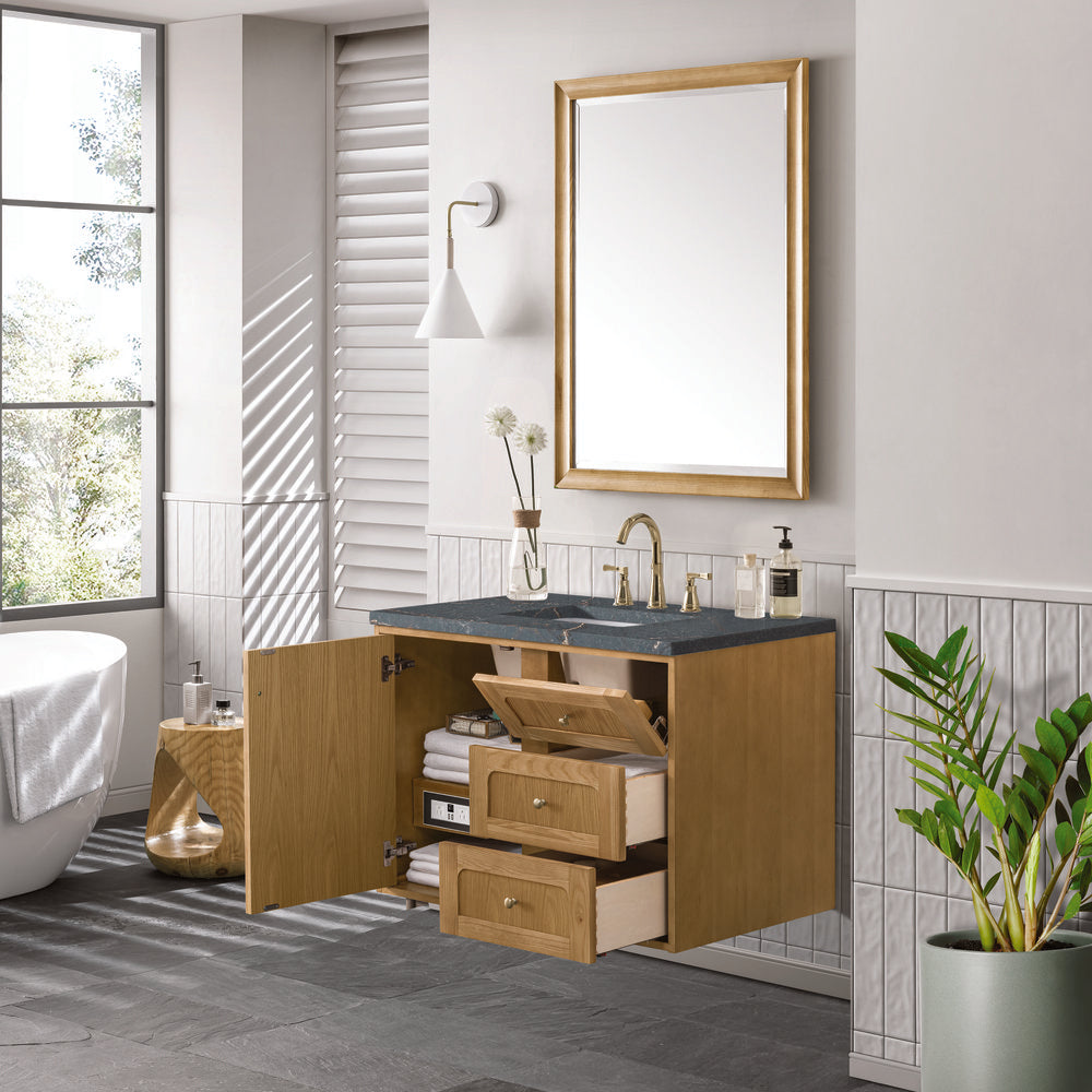 James Martin - Laurent 36" Single Vanity, Light Natural Oak w/ 3 CM Parisien Bleu Top - 545-V36-LNO-3PBL view 10