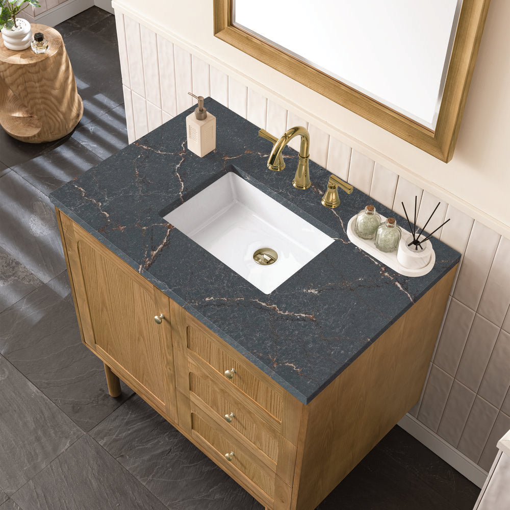 James Martin - Laurent 36" Single Vanity, Light Natural Oak w/ 3 CM Parisien Bleu Top - 545-V36-LNO-3PBL view 12