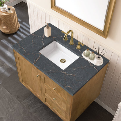 James Martin - Laurent 36" Single Vanity, Light Natural Oak w/ 3 CM Parisien Bleu Top - 545-V36-LNO-3PBL view 13