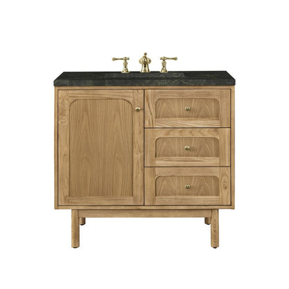 James Martin - Laurent 36" Single Vanity, Light Natural Oak, w/ 3 CM Phantome Eclos Top - 545-V36-LNO-3PHT view 1