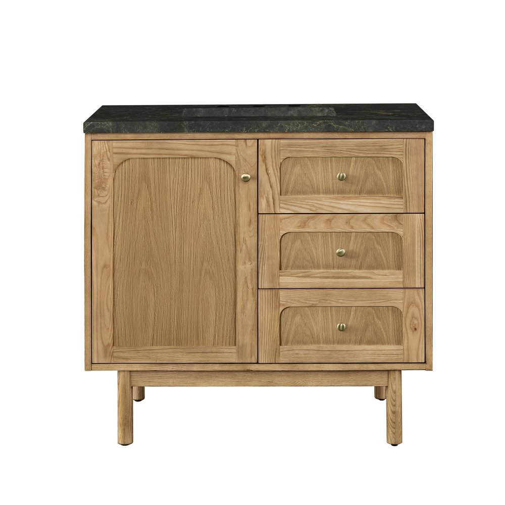 James Martin - Laurent 36" Single Vanity, Light Natural Oak, w/ 3 CM Phantome Eclos Top - 545-V36-LNO-3PHT view 2