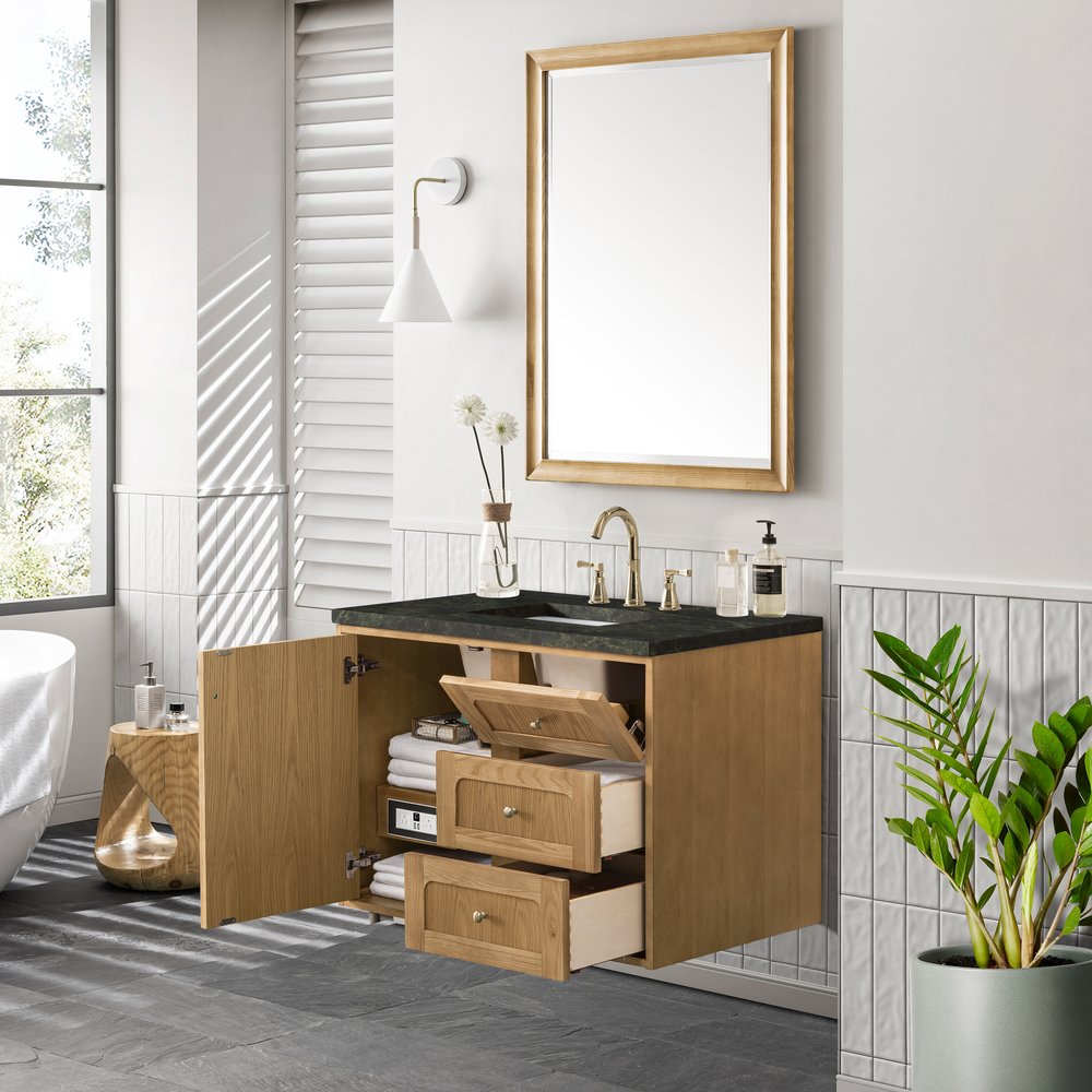 James Martin - Laurent 36" Single Vanity, Light Natural Oak, w/ 3 CM Phantome Eclos Top - 545-V36-LNO-3PHT view 12