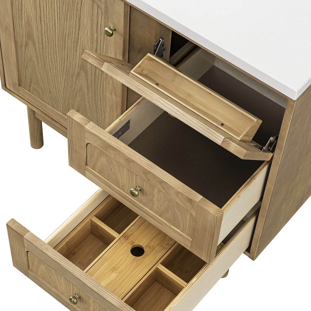 James Martin - Laurent 36" Single Vanity, Light Natural Oak, w/ 3 CM Phantome Eclos Top - 545-V36-LNO-3PHT view 27