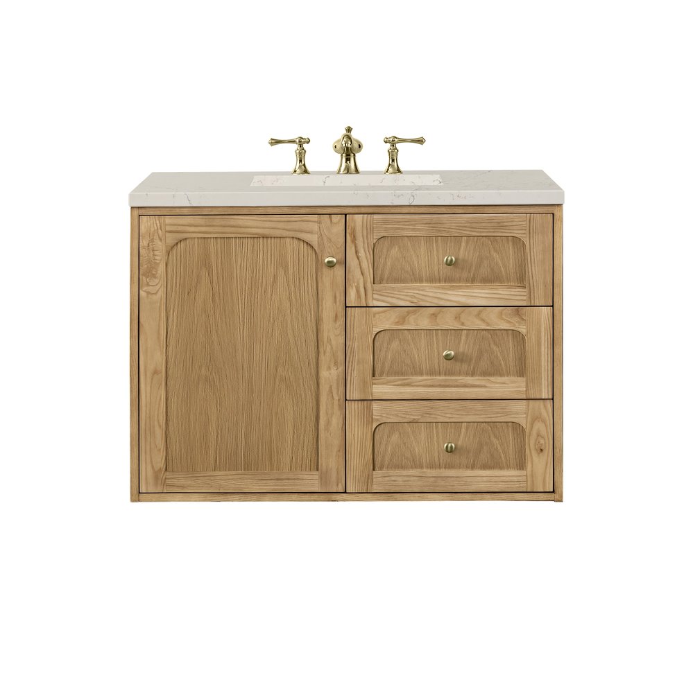 James Martin - Laurent 36" Single Vanity, Light Natural Oak, w/ 3 CM Siberian Silestone Top - 545-V36-LNO-3SFR view 3