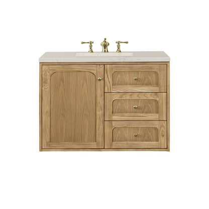 James Martin - Laurent 36" Single Vanity, Light Natural Oak, w/ 3 CM Siberian Silestone Top - 545-V36-LNO-3SFR view 3