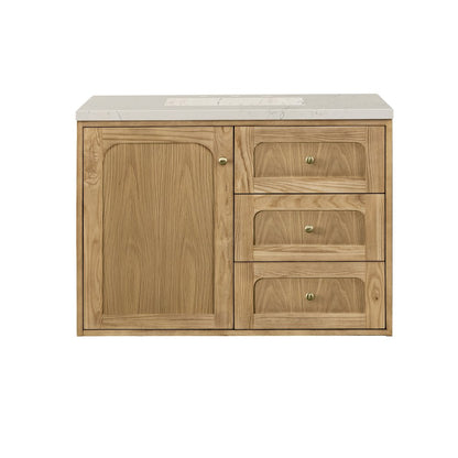 James Martin - Laurent 36" Single Vanity, Light Natural Oak, w/ 3 CM Siberian Silestone Top - 545-V36-LNO-3SFR view 4