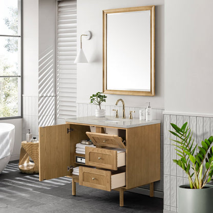 James Martin - Laurent 36" Single Vanity, Light Natural Oak, w/ 3 CM Siberian Silestone Top - 545-V36-LNO-3SFR view 11