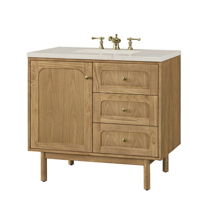 James Martin - Laurent 36" Single Vanity, Light Natural Oak, w/ 3 CM Siberian Silestone Top - 545-V36-LNO-3SFR view 21