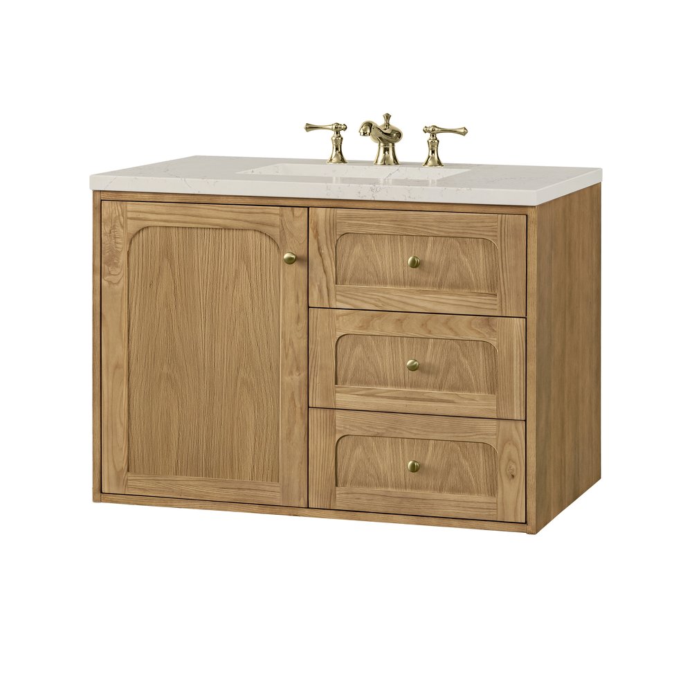James Martin - Laurent 36" Single Vanity, Light Natural Oak, w/ 3 CM Siberian Silestone Top - 545-V36-LNO-3SFR view 22