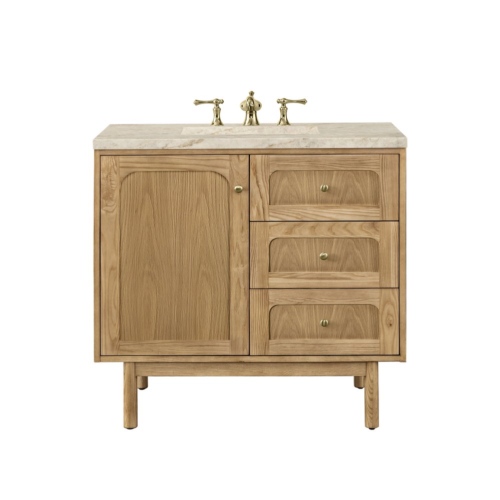 James Martin - Laurent 36" Single Vanity, Light Natural Oak, w/ 3 CM Tajnar Eclos Top - 545-V36-LNO-3TJR view 1