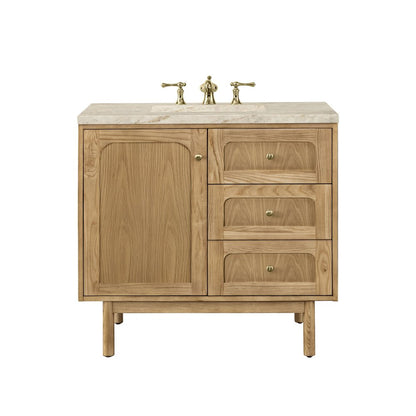 James Martin - Laurent 36" Single Vanity, Light Natural Oak, w/ 3 CM Tajnar Eclos Top - 545-V36-LNO-3TJR view 1
