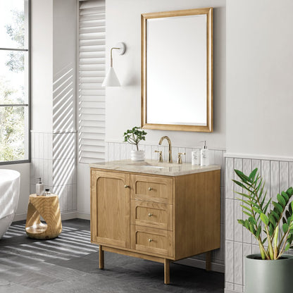 James Martin - Laurent 36" Single Vanity, Light Natural Oak, w/ 3 CM Tajnar Eclos Top - 545-V36-LNO-3TJR view 9