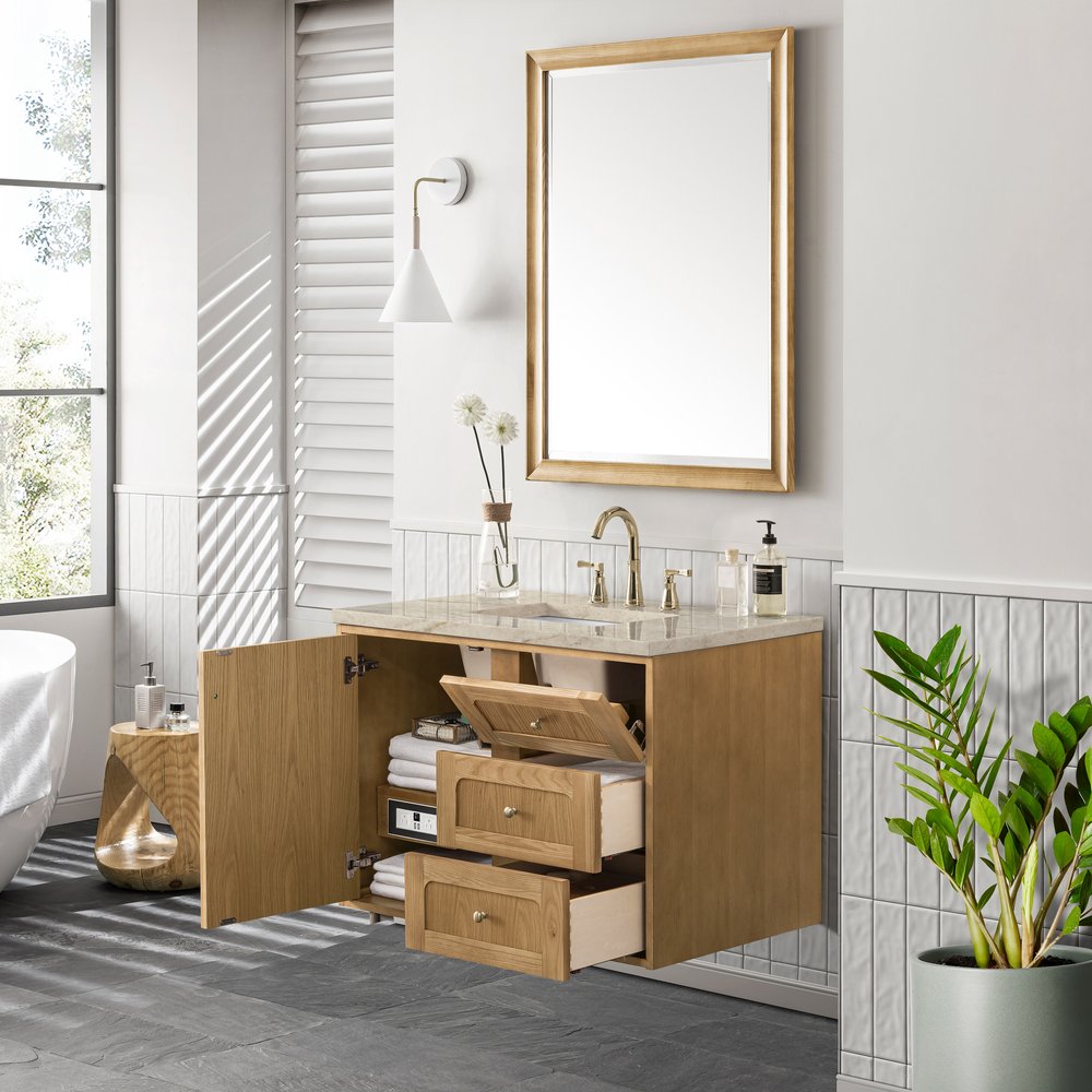 James Martin - Laurent 36" Single Vanity, Light Natural Oak, w/ 3 CM Tajnar Eclos Top - 545-V36-LNO-3TJR view 12
