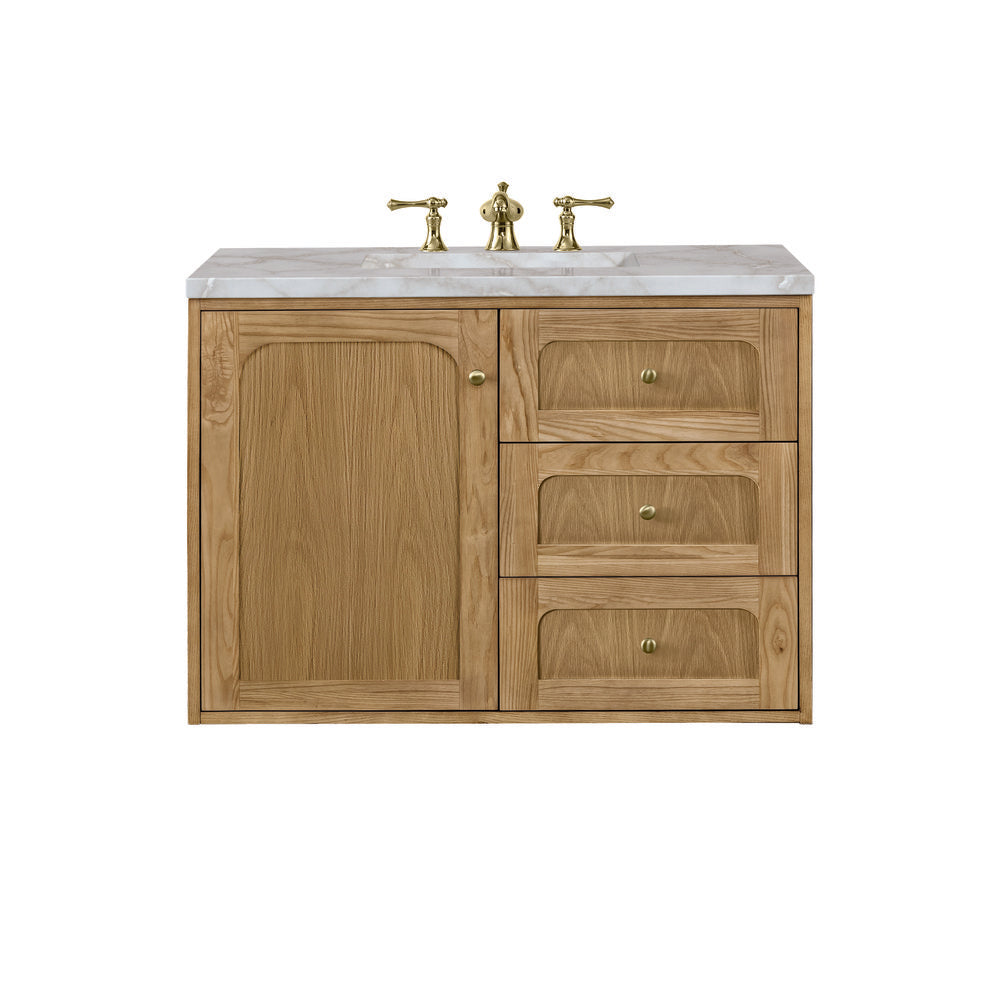 James Martin - Laurent 36" Single Vanity, Light Natural Oak w/ 3 CM Victorian Silver Top - 545-V36-LNO-3VSL view 2