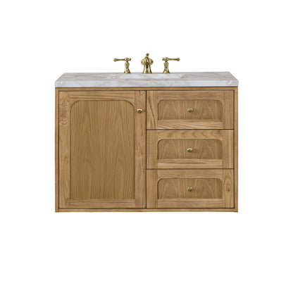 James Martin - Laurent 36" Single Vanity, Light Natural Oak w/ 3 CM Victorian Silver Top - 545-V36-LNO-3VSL view 2