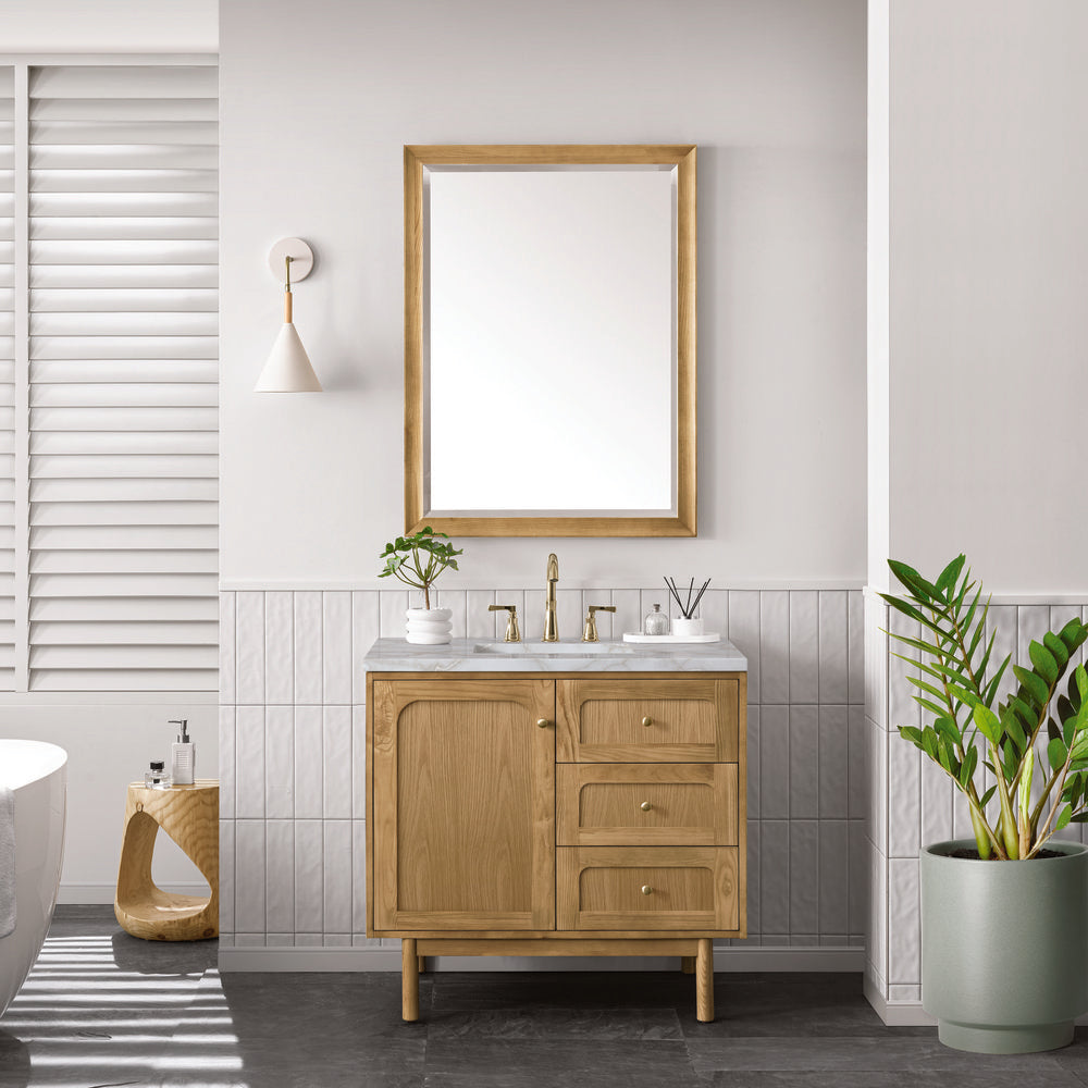 James Martin - Laurent 36" Single Vanity, Light Natural Oak w/ 3 CM Victorian Silver Top - 545-V36-LNO-3VSL view 5